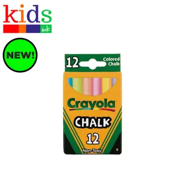 Crayola Non-Toxic White Chalk(12 ct box)and Colored Chalk(12 ct box) Bundle