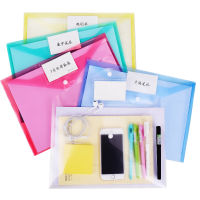 12pcs A4 Transparent PP File Folder Binder Waterproof File Holder Filing Envelope Business Document Organizer Office Supplies
