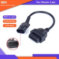 สำหรับ3pin Cfmoto OBD2รถจักรยานยนต์เคเบิลเครื่องวินิจฉัยรถจักรยานยนต์3ขาเป็น16pin Connector23อะแดปเตอร์obd