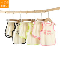 Thai childrens clothing 2-year-old childrens clothing  Baby Toddlers Vest Shorts Spring and Summer Set Pure Cotton Babys Mens Summer Thin Womens Childrens Boys Summer Wear