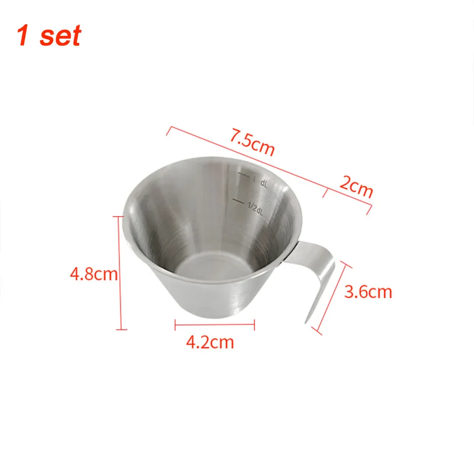 100ml Measuring Cup Stainless Steel Espresso Cups Small Coffee Milk Pitcher  Jug Barista Espresso Shot Cup