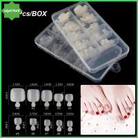 TDPTI76V8 100Pcs ทำเล็บมือ ต่อเล็บ ครอบคลุมเต็มรูปแบบ ใสเป็นธรรมชาติ นิ้วเท้า nailstips เคล็ดลับเท้า แท็บเล็ตเล็บเท้า เล็บนิ้วเท้าปลอม