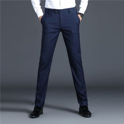 [COD] Business mens trousers straight spring and summer thick anti-wrinkle non-ironing loose formal suit