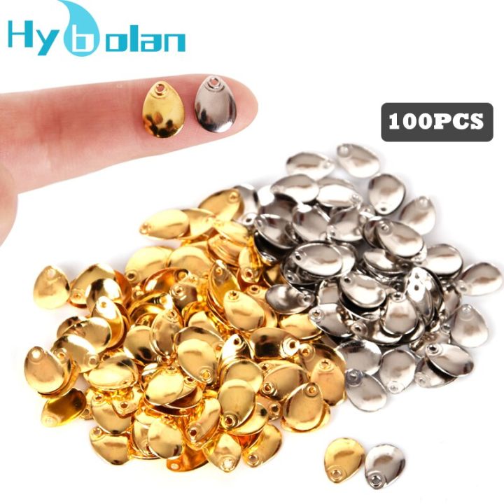 100pcs-fly-fishing-lure-sequin-noise-silver-gold-metal-copper-spoon-spinner-lure-tackle-willow-blades-smooth-diy-not-hurt-line-accessories