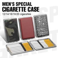 【CW】♧❀▪  hold 12 14 16 20 Smoker Classical Leather Metal cigarette box Tobacco case for mens gift