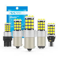 Nao P21W 1156 LED โคมไฟรถยนต์ T20 7443 W215W W21W 7440 DRL แสง5.5W 12V 140 2x สีขาว3030ชิป super bright หลอดไฟ