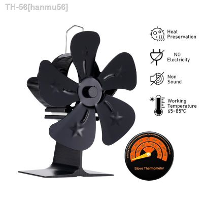 ◘▦ hanmu56 Lareira calor alimentado fogão ventilador Eco-ventilador silencioso eficiente distribuição de calor queimador madeira log 5 lâminas