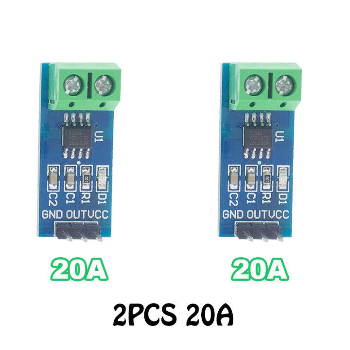 บอร์ดตรวจวัดกระแสตรงกระแสสลับ2ชิ้นรุ่น-acs712สำหรับ-arduino-แผงวงจรตรวจจับ5a-โมดูลเซ็นเซอร์ปัจจุบันของห้องโถง20a-30a