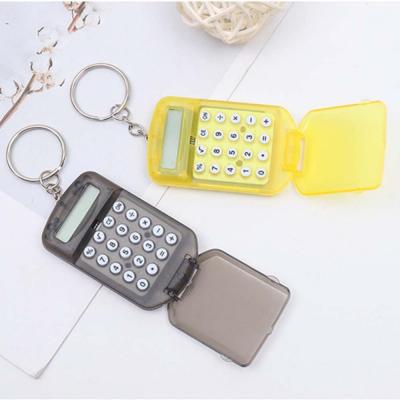 Portable Mini Flip Calculator Hanging Pendant Keychain Keyring Key Holder Gift Calculators