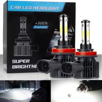 H4 H7 H8 H9 H11 HB3 HB4 9005 9006 Car Headlight Bulbs LED 14400LM Combo 4-Side LED Headlight Kits High Low Beam Bulb 6500K White Bulbs  LEDs  HIDs