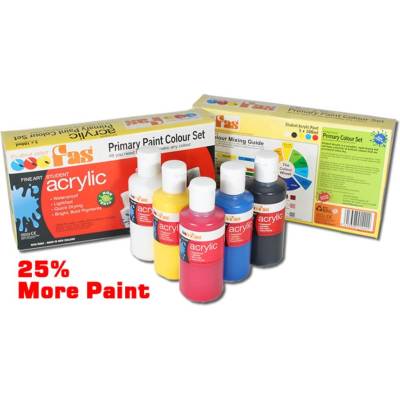 FAS Student Acrylic Primary Colour Set 5 x 100 ml (ชุดสีอะคริลิคพร้อมใช้)