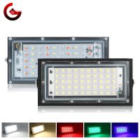 ไฟฟลัดไลท์ Led 50W 220V IP65ไฟสนามกลางแจ้งกันน้ำไฟถนน LED สีขาว/อบอุ่นสีขาวสีแดงสีเขียวสีน้ำเงินไฟสปอร์ตไลท์ RGB