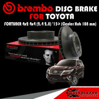 จานเบรกหลัง   BREMBO TOYOTA  FORTUNER 4x2 4x4 (2.4 2.8) Center Hub 108 mm  15-&amp;gt; (09 A334 21)