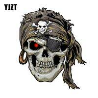 【cw】 YJZT 12.1CMx14.6CM Stylish Pirate Skull PVC Motorcycle Car Sticker 11 00698