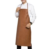 Adult Waterproof Oil-Proof Leather Apron Cooking KitchenWork Acid Alkali Resistant Overalls Men Women Pinafore Smock