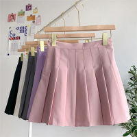 2022 New Black Skirt Female Summer High Waist gothic Anti-Glare A-Line Pleated Skirt Short Skirt Purple Ins Tide Ulzzang Skirt