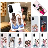 Black Brown Hair Baby Mom Girl Son Soft TPU Phone Case For Samsung S21 Ultra S20 FE Note 20 10 Pro 9 S10 Lite S10E S9 Plus Cover Electrical Safety