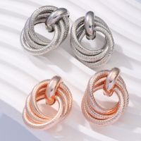 [COD] and minimalist cold style three-layer twisted earrings temperament net red earring wholesale