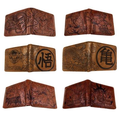 Anime Peripheral Dragon Ball GOKU Character Embossed PU Wallet Teenage Men and Women Leather Fashion Purse Fans Toys Gift
