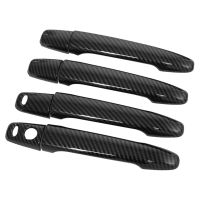 4Pcs Carbon Fiber Car Exterior Door Handle Cover For Mitsubishi Lancer Evolution X Outlander ASX (With Keyless Holes)