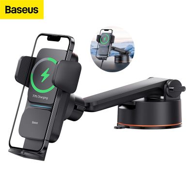 Baseus 15W อุปกรณ์เมาท์ขาตั้งชาร์จโทรศัพท์มือถือ ไร้สาย 15W เอาท์พุต พลังงานสูง 3.5-7.5 นิ้ว 15W ชาร์จไว สําหรับ Huawei P50