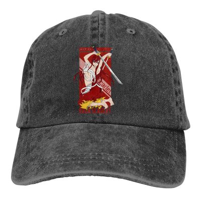 One Piece Anime Multicolor Hat Peaked Womens Cap Kawaii Erza Scarlet Personalized Visor Protection Hats