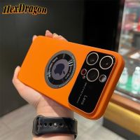 HEXDRAGON อุปกรณ์ป้องกันเลนส์แม่เหล็กป้องกันหรูหราโลโก้เคสโทรศัพท์แข็งสำหรับ IPhone 14Promax 12 13Promax 13 14 Pro Magsafe เคสเคสใส่โทรศัพท์กันกระแทก