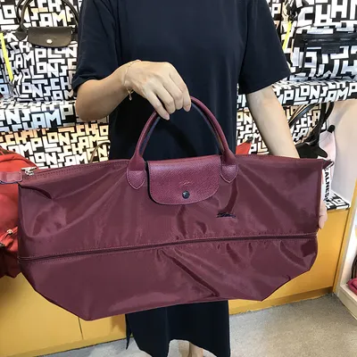 Longchamp Purple Le Pliage Club Expandable Travel Bag