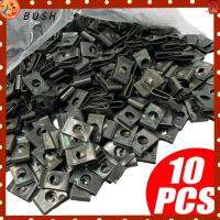 BUSH 10pcs/pack พร้อมสกรูสกรู คลิปยึดสกรู ที่ป้องกันป้องกัน แผ่นเหล็กแผ่น คลิปรูปตัวยู ทนทานต่อการใช้งาน โลหะสำหรับตกแต่ง สกรูหัวเข็มขัด รถมอเตอร์ไซด์