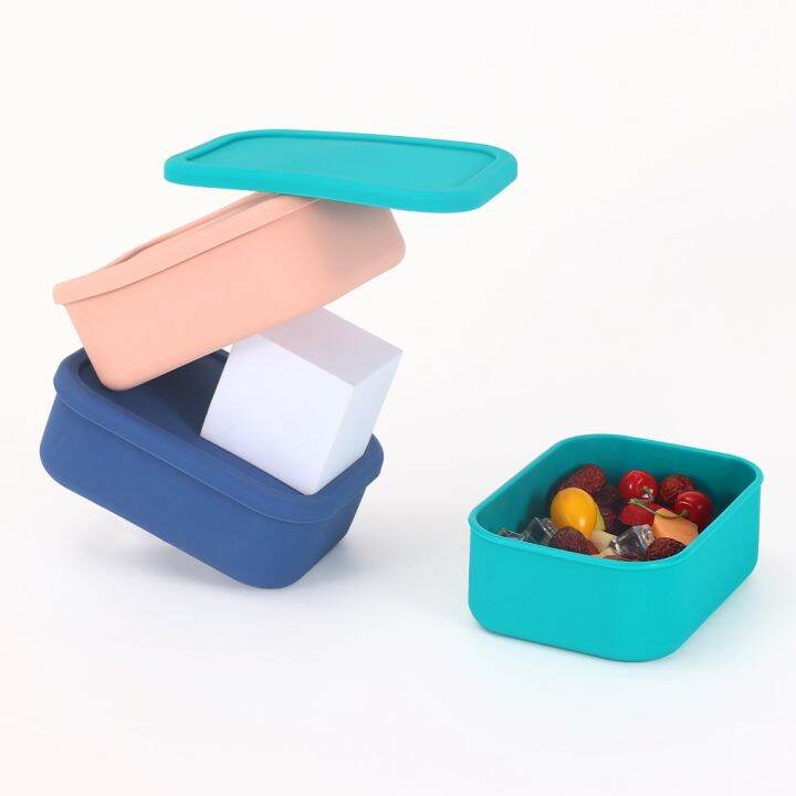 hot-cw-silicone-fresh-keeping-with-lid-bento-fruit-salad-bowl-sealed-rectangle-storage