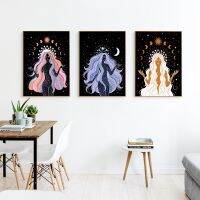 Boho Witch Celestial Body Posters - Canvas Wall Art สำหรับตกแต่งห้องนั่งเล่น