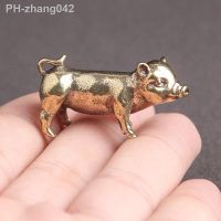 Pure Brass Piggy Transport Keychain Pendant Zodiac Pig Desktop Ornament Small Bronze