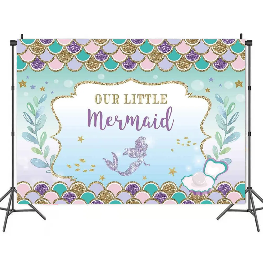 Party Time】Mermaid Theme Birthday Party Need Background Wall Decor for Kids  Girls Tapestry Children Home Living Room Bedroom Decor | Lazada PH