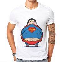 Summer New Funny Super man T-Shirt Men Obese Hero CartoonT shirt hot Anime Popular wild tops white