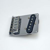 ；‘【；。 Chrome 6 Flat Saddle Guitar Bridge &amp; Pickup For TL Electric Guitar.(3 Screws Hole)