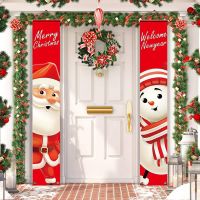 【LZ】﹍  Santa Claus Christmas Door Banner Merry Christmas Decorations For Home 2022 Christmas Ornament Xmas Navidad Gift New Year 2023