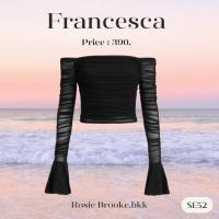 SE52 l Francesca เสื้อปาดไหล่ ผ้าตะข่าย