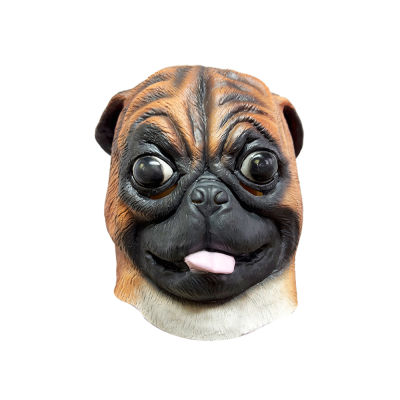 ผู้ใหญ่ตลก Pug Dog สัตว์ฮาโลวีนหน้ากากยาง