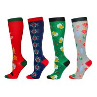 The new Christmas cylinder compression stockings fitness of outdoor sports marathon sports socks cycling running leg socks