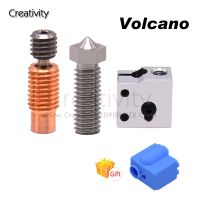 E3D V6 Bimetal Heatbreak Volcano Hotend Aluminum Heated Block Volcano Titanium Alloy Nozzle With PT100 Silicone Cover