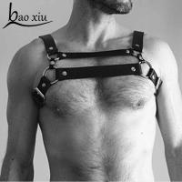 2019 New Sexy Leather Harness Punk Gothic Body Bondage Cage Wrapped Waist Straps Men Corset Belt Suspenders Belts Accessories