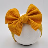 8Pcs / Lot Baby Girl Headband Knot Bow Nylon Headwrap Soft Wide Tuban Hairband สําหรับเด็กวัยหัดเดินอุปกรณ์เสริมผมสําหรับทารก