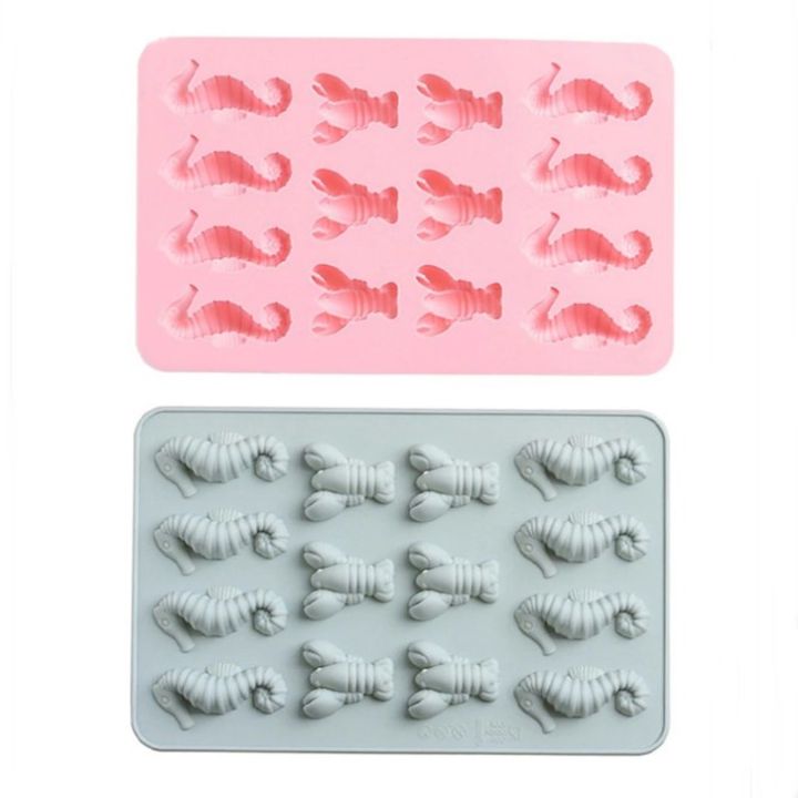 gl-แม่พิมพ์-ซิลิโคน-รูปม้าน้ำ-และ-กุ้ง-14-ช่อง-คละสี-seahorse-and-shrimp-silicone-mold