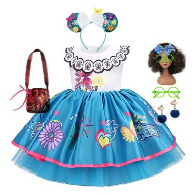 Girls Encanto Charm Dresses Carnival Halloween Children Princess Dress Birthday Party Madrigal Costume Kids Girls Prom Gowns