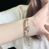 Letter hollow bracelet stacked with small waist bracelet niche 2023 new fashion ins versatile light luxury high-end sense