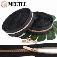 10Meters 3#5# Nylon Zipper Tape RoseGold Zip Puller Slider Plastic Coil Zippers for Clothes Bags Replacement Sewing Accessories Door Hardware Locks Fa