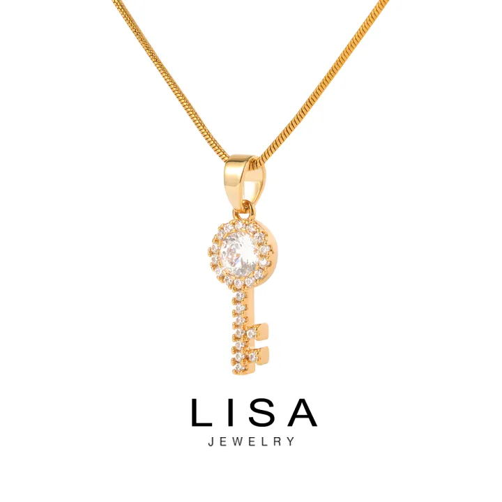 lisa jewelry 18K Gold Necklace Small Key Pendant Necklace 237n Lazada PH