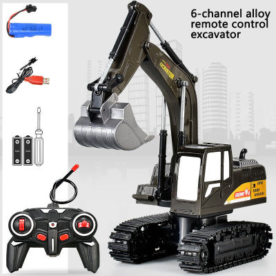 RC Truck Alloy Remote Control Excavator Alloy Bucket Construction Vehicle Toy Truck RC Car Model Toys