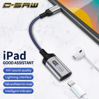 ร้อน, ร้อน★C-SAW Type C To Lightning Audio Adapter for IPad Pro Air 2022 Air 4 7 8 Mini 6 MacBook Air USB C To Lightning Headphone Call Converter Cable