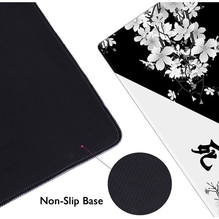 ชีวิตและความตาย-cherry-blossom-mouse-pad-แผ่นรองเมาส์เกมขนาดใหญ่ที่กำหนดเองยางธรรมชาติเย็บขอบแผ่นรองโต๊ะ